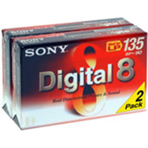 CAMERA TAPE DIGITAL8 90MIN 2PK